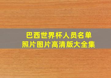 巴西世界杯人员名单照片图片高清版大全集