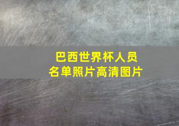 巴西世界杯人员名单照片高清图片