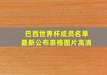 巴西世界杯成员名单最新公布表格图片高清