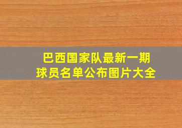 巴西国家队最新一期球员名单公布图片大全