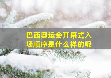 巴西奥运会开幕式入场顺序是什么样的呢