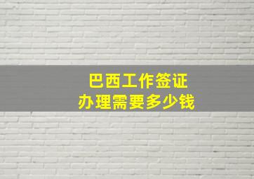 巴西工作签证办理需要多少钱