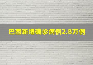 巴西新增确诊病例2.8万例