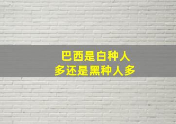 巴西是白种人多还是黑种人多