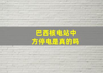 巴西核电站中方停电是真的吗