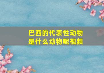 巴西的代表性动物是什么动物呢视频