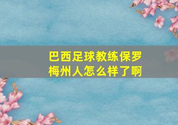 巴西足球教练保罗梅州人怎么样了啊