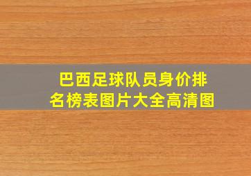 巴西足球队员身价排名榜表图片大全高清图