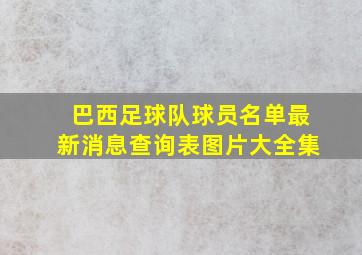 巴西足球队球员名单最新消息查询表图片大全集