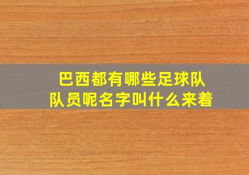 巴西都有哪些足球队队员呢名字叫什么来着