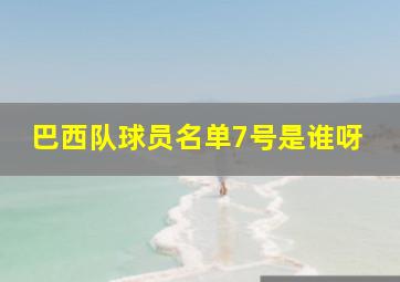 巴西队球员名单7号是谁呀