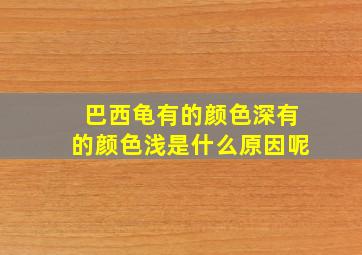 巴西龟有的颜色深有的颜色浅是什么原因呢