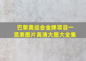 巴黎奥运会金牌项目一览表图片高清大图大全集