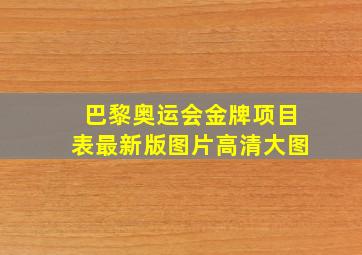 巴黎奥运会金牌项目表最新版图片高清大图