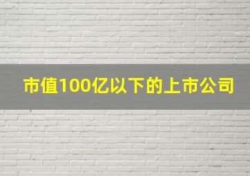 市值100亿以下的上市公司