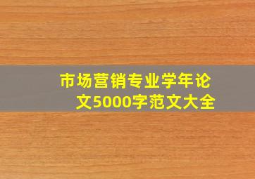 市场营销专业学年论文5000字范文大全