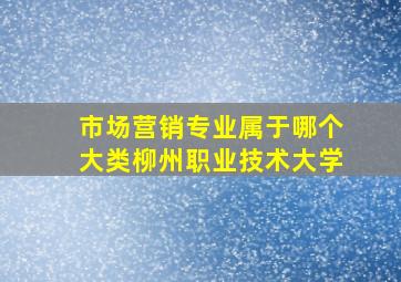 市场营销专业属于哪个大类柳州职业技术大学