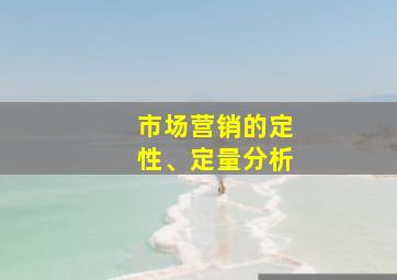 市场营销的定性、定量分析