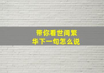 带你看世间繁华下一句怎么说