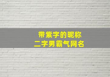 带紫字的昵称二字男霸气网名