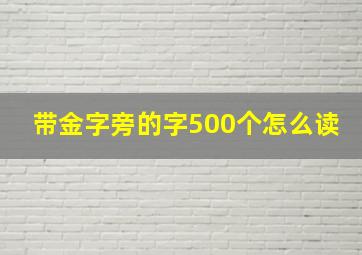 带金字旁的字500个怎么读