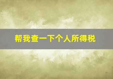 帮我查一下个人所得税