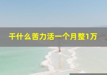 干什么苦力活一个月整1万