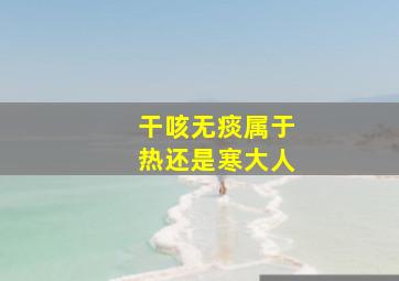 干咳无痰属于热还是寒大人