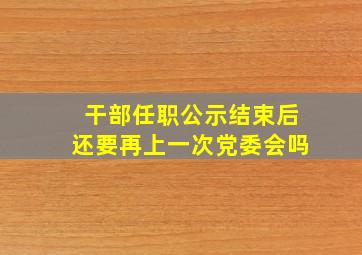 干部任职公示结束后还要再上一次党委会吗