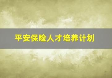 平安保险人才培养计划