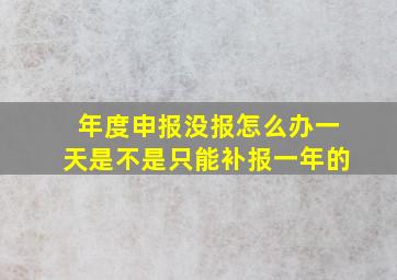 年度申报没报怎么办一天是不是只能补报一年的