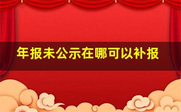 年报未公示在哪可以补报