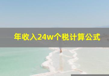 年收入24w个税计算公式