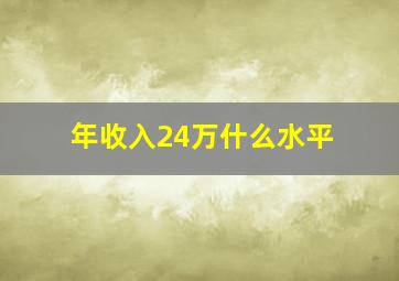 年收入24万什么水平