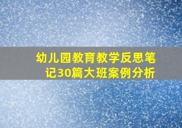 幼儿园教育教学反思笔记30篇大班案例分析