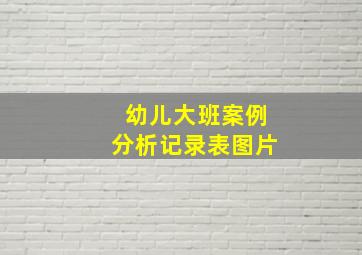 幼儿大班案例分析记录表图片