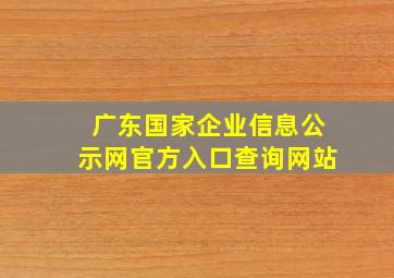 广东国家企业信息公示网官方入口查询网站