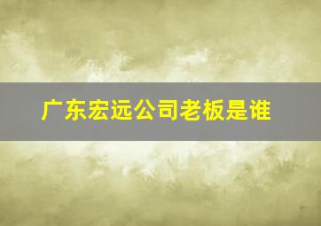 广东宏远公司老板是谁