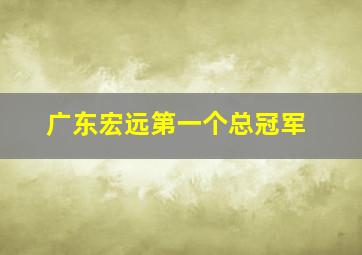 广东宏远第一个总冠军