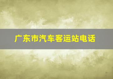 广东市汽车客运站电话