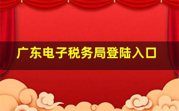 广东电子税务局登陆入口