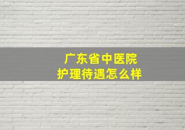 广东省中医院护理待遇怎么样