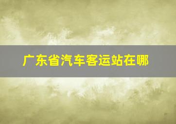 广东省汽车客运站在哪