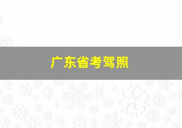 广东省考驾照