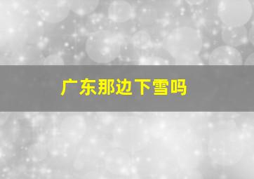 广东那边下雪吗