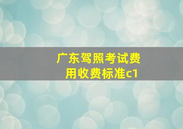 广东驾照考试费用收费标准c1