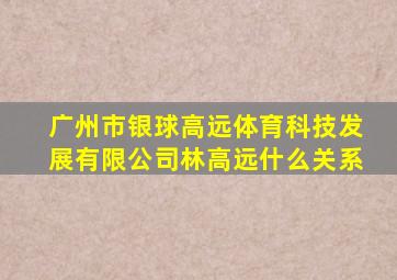 广州市银球高远体育科技发展有限公司林高远什么关系