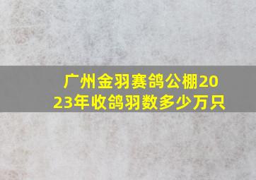 广州金羽赛鸽公棚2023年收鸽羽数多少万只