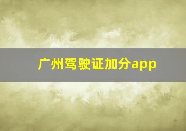 广州驾驶证加分app