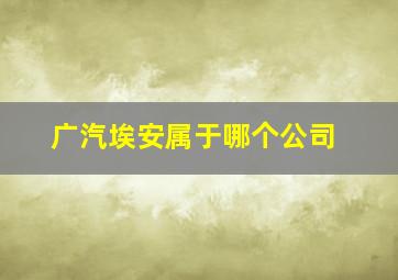 广汽埃安属于哪个公司